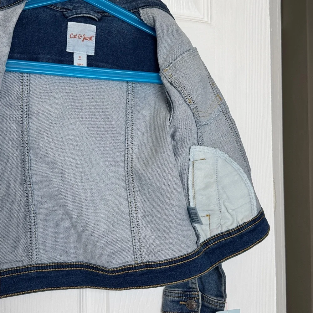 Target Cat & Jack Medium Blue Denim Jacket for Girls. NWT Sz 5T - Picture 8 of 10